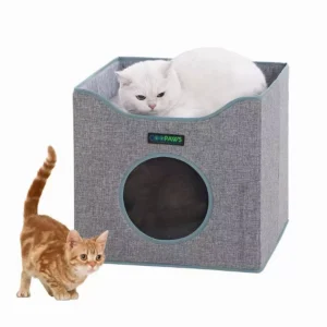 JESPET Foldable Cat Condo & Reversible Bed